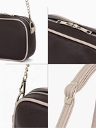 Сумка женская кросс-боди TEXTURA на молнии, 27×6×19 см, чёрная/светло-серая - Фото 5