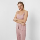 Пижама женская (майка, брюки) цвет пудра, размер 54 - фото 41988778