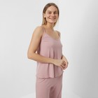 Пижама женская (майка, брюки) цвет пудра, размер 54 - фото 41988783