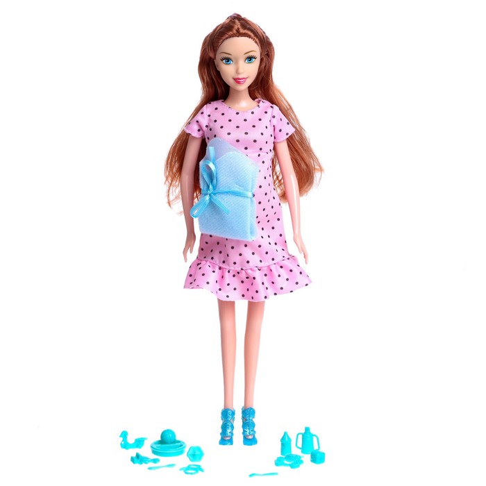 Кукла-модель «Юля» беременная с аксессуарами, МИКС 52187