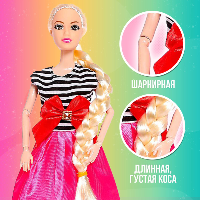 Кукла-модель шарнирная «Алена» в платье, МИКС 52191