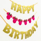 Гирлянда на ленте "С днем рождения", длина 210 см, Минни Маус - фото 7119515