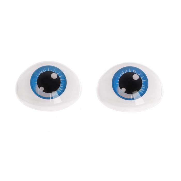 Глаза, набор 10 шт., размер 1 шт: 11,6×15,5 мм, цвет синий - Фото 1