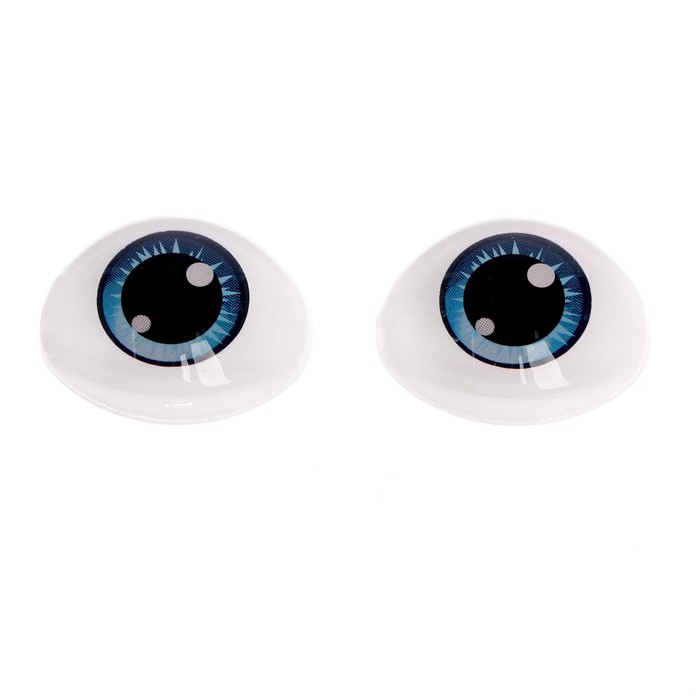 Глаза, набор 10 шт., размер 1 шт: 11,6×15,5 мм, цвет серо-голубой - Фото 1