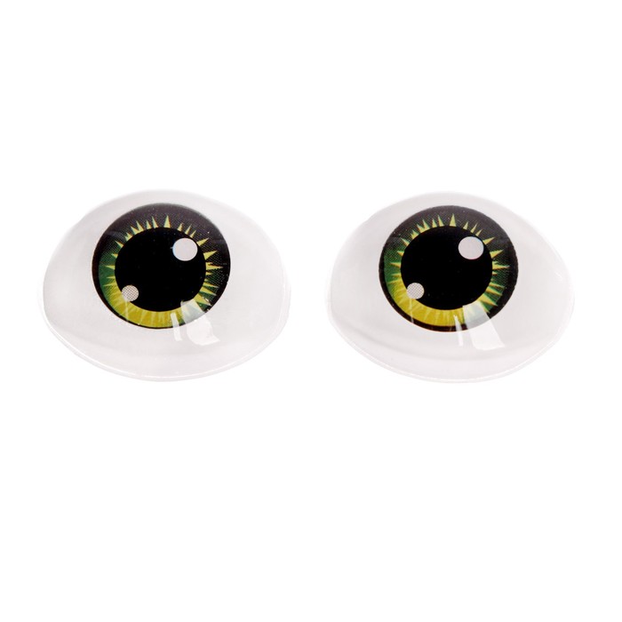 Глаза, набор 8 шт., размер 1 шт: 15,2×20,6 мм, цвет зелёный