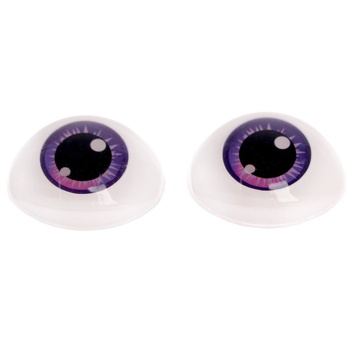 Глаза, набор 10 шт., размер 1 шт: 11,6×15,5 мм, цвет фиолетовый - Фото 1
