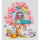 Набор счётным крестом «Кошкин дом. Весна», 23×26 см - фото 295416716