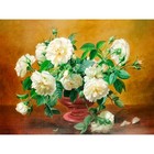 Ткань для вышивки лентами «Белые розы», 25×36 см - фото 296272846