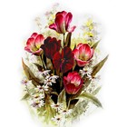 Ткань для вышивки лентами «Тюльпаны и ромашки», 19×24 см - фото 109694539