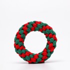 Игрушка канатная "Новогоднее кольцо", до 12 см, до 85 г, зелёная/красная - фото 8029522