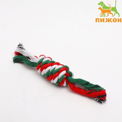 Игрушка канатная «Зимняя плетёнка», малая, до 19 см, 25-29 г, белая/красная/зелёная