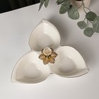 Менажница керамическая 3 ячейки «Богема. Лилия», 25,6×4,5 см, цвет белый - фото 24578530