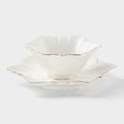 Набор салатников «Богема. Фиалка», 2 шт., 13×5.5 см, 18×2 см, керамика, цвет белый - Фото 2