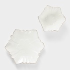 Набор салатников «Богема. Фиалка», 2 шт., 13×5.5 см, 18×2 см, керамика, цвет белый - Фото 4