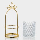 Конфетница «Богема. Корона», 9.5×24 см, стекло, прозрачная, золотистая - Фото 2
