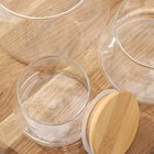 Набор банок стеклянных с бамбуковой крышкой Magistro «Эко», 3 предмета: 220/600/1000 мл, 14×22,5 см, пирамидка - Фото 4