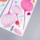 Наклейка пластик интерьерная цветная "Рисованные цветы" 30х60 см набор 2 листа - фото 21431602