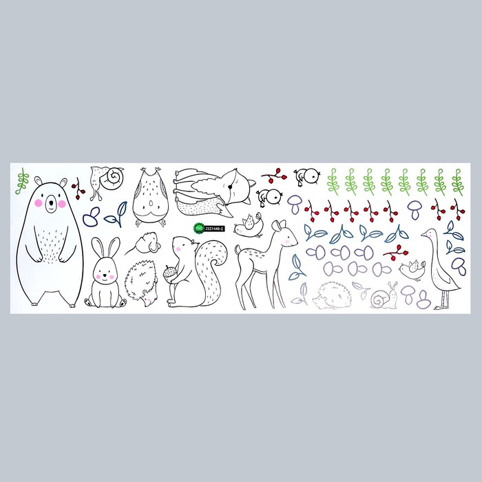 Наклейка пластик интерьерная чёрная с цветом 