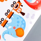 Наклейка пластик интерьерная цветная "Зверушки и транспорт" 60х90 см - фото 60909294