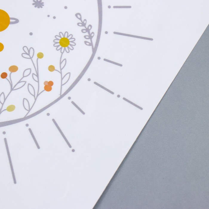 Наклейка пластик интерьерная цветная "Солнце и цветы" 37,5х39 см - фото 1900027652