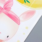 Наклейка пластик интерьерная цветная "Зайка на качеле" 30х90 см - фото 61015698