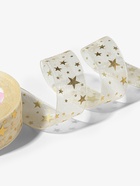 Лента капроновая с тиснением «Звёзды», 25 мм, 23±1 м, бежевая - Фото 3