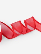 Лента декоративная, капроновая/атласная, 40 мм, 18±1 м, красная - Фото 3