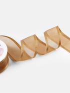 Лента декоративная, капроновая/атласная, 40 мм, 18±1 м, бежевая - Фото 3