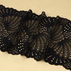 Кружевная эластичная ткань, 180±5 мм, 2.7±0.5 м, чёрная - Фото 3