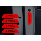 Светоотражающая наклейка "Open", 9,5×2,5 см, красный, набор 4 шт - фото 320545279