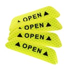 Светоотражающая наклейка "Open", 9,5×2,5 см, салатовый, набор 4 шт - Фото 2