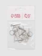 Пирсинг для волос «Клин», 4.1×1.3 см, 10 шт., серебристый - Фото 3