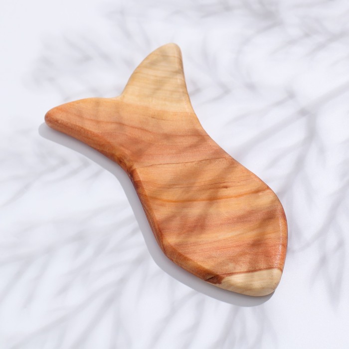 Пластина -скребок для массажа Гуаша «Рыбка» 10х5см, можжевельник 25384