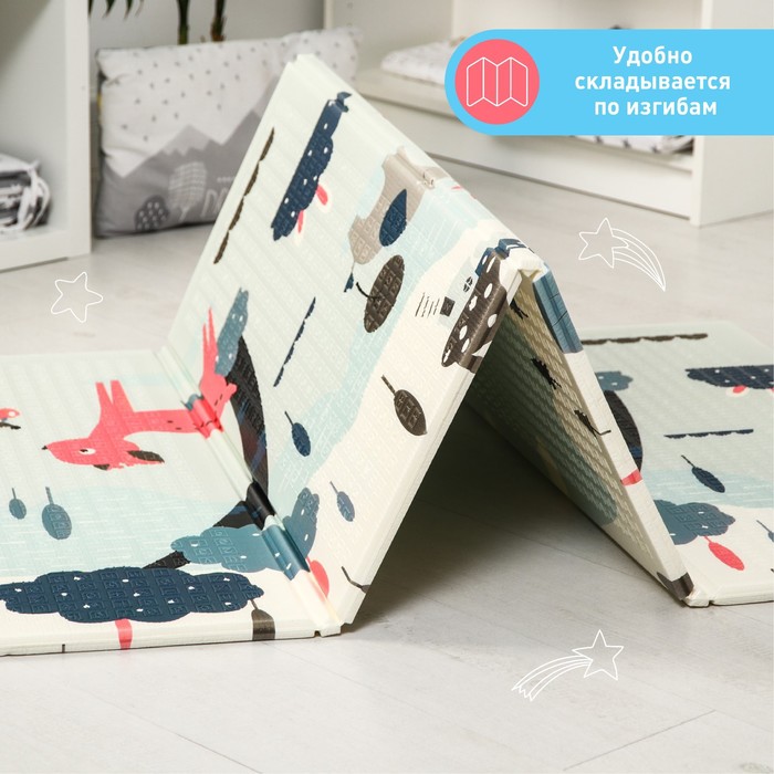 Коврик складной с рисунком «Дороги. Сказочный лес», двусторонний, размер 180х160 см 52196