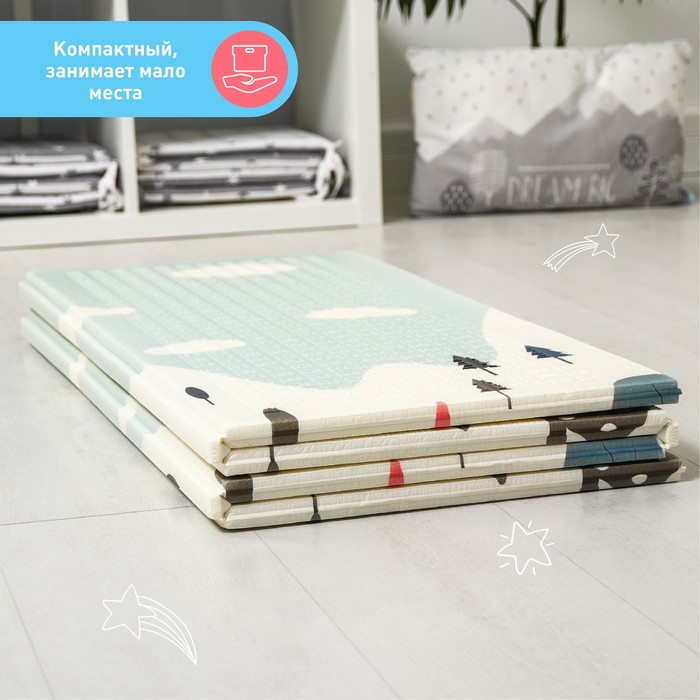 Коврик складной с рисунком «Дороги. Сказочный лес», двусторонний, размер 180х160 см 52196