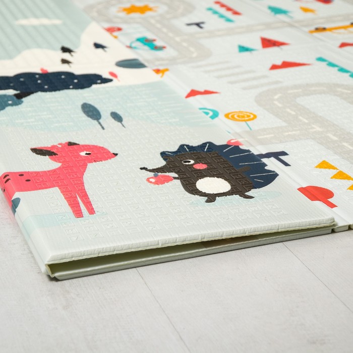 Коврик складной с рисунком «Дороги. Сказочный лес», двусторонний, размер 180х160 см 52196