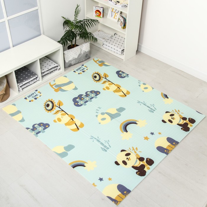 Коврик складной с рисунком «Панды, Утро в лесу», двусторонний, размер 180х160 см 52197