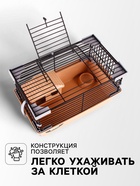 Клетка-мини для грызунов «Пижон» №1, 27×15×13 см, укомплектованная, бежевая - Фото 3