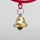 Качели для птиц круглые d 11,5 см, с колокольчиком, рубиновые - фото 35639716