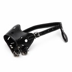 Намордник из прессованной кожи регулируемый, №2, ДН 5 см, ОМ 15-22 см, чёрный - Фото 2