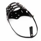 Намордник из прессованной кожи регулируемый, 3 (длина по носу 6.8 см, обхват морды 21-28 см), чёрный - Фото 5