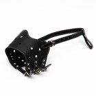 Намордник из прессованной кожи регулируемый, 4 (длина по носу 8.8 см, обхват морды 29-35 см), чёрный - Фото 2