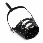 Намордник из прессованной кожи регулируемый, 4 (длина по носу 8.8 см, обхват морды 29-35 см), чёрный - Фото 4