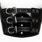 Намордник из прессованной кожи регулируемый, 4 (длина по носу 8.8 см, обхват морды 29-35 см), чёрный - Фото 6