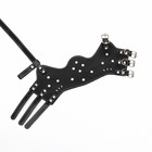 Намордник из прессованной кожи регулируемый, 4 (длина по носу 8.8 см, обхват морды 29-35 см), чёрный - Фото 8