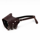 Намордник, №4, ДН 8.8 см, ОМ 29-35 см, регулируемый, пресованная кожа, коричневый - Фото 2