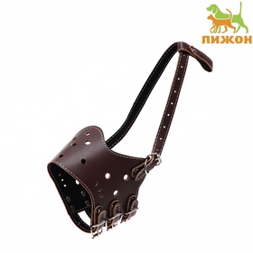 Намордник из прессованной кожи регулируемый, №4, ДН 8.8 см, ОМ 29-35 см, коричневый