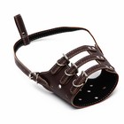 Намордник, №4, ДН 8.8 см, ОМ 29-35 см, регулируемый, пресованная кожа, коричневый - Фото 4
