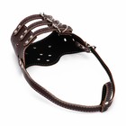 Намордник, №4, ДН 8.8 см, ОМ 29-35 см, регулируемый, пресованная кожа, коричневый - Фото 5