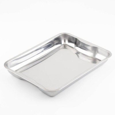 Поднос из нержавеющей стали, 39×29×4.5 см, 430 сталь